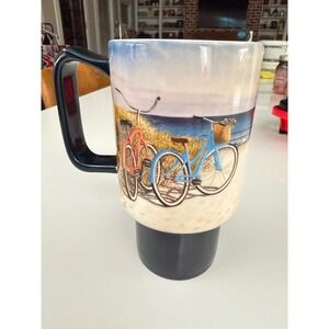 Lang Seaside Ride coffee Ceramic Mug 18oz Wild Wings Beach Bicycle collectible